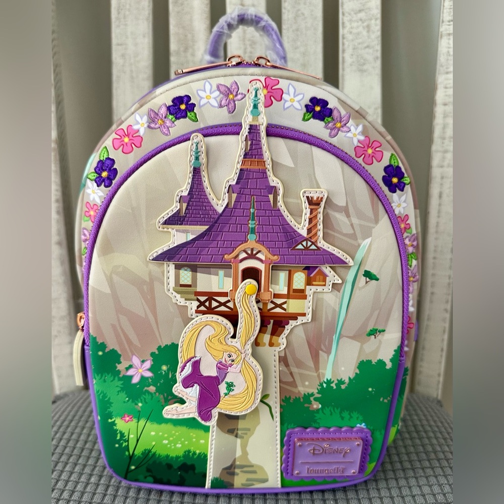 Loungefly Disney Tangled Rapunzel Swinging from Tower Mini Backpack